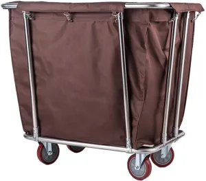 Movable Trolleys Storage Rack Serving Cart Cart Houseware Heavy-Duty Rolling Laundry Hamper Sorter Cart,Wheeled Commercial Hotel Trolley Bin with Removable Bag/Blue