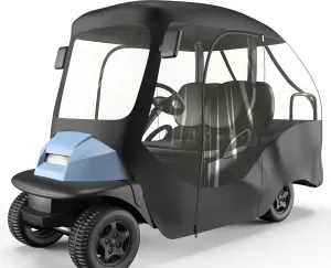 moveland 4 Passenger Golf Cart Rain Enclosure - Heavy Duty Driving Enclosure Cover for Club Car Precedent - Upgraded Stronger Door Zipper for Golf Cart Outdoor Cover(Short Roof)