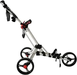 Multi-Purpose Golf Push Cart Golf Trolley Foldable Golf Trolley Seat White 3-Wheel Push Pull Club Cart Scoreboard and Umbrella Holder