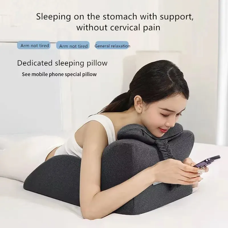 Multifunctional Prone Sleeping Pillow – Ergonomic Lie-on-Bed Cushion for Comfort and Support