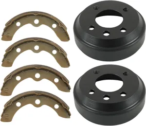 munirater Golf Cart Brake Drums Shoes Kit Replacement for G1 G2 G8 G9 1982-1992 Gas & Electric Golf Carts