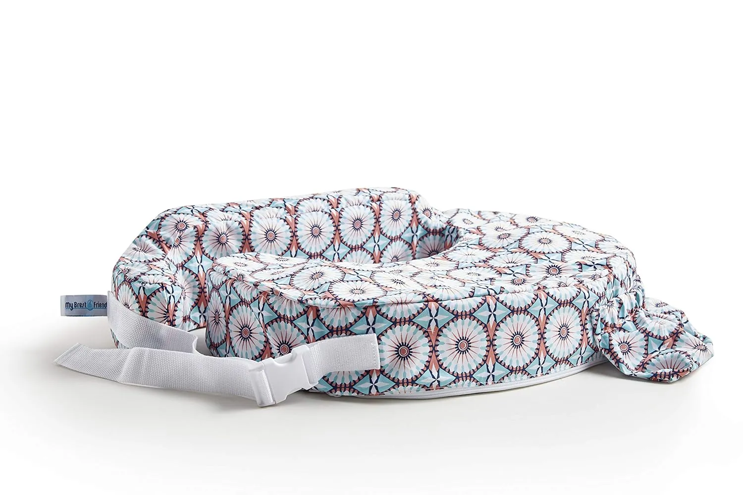 My Brest Friend Original Nursing Pillow Enhanced Ergonomics Essential Breastfeeding Pillow Support For Mom & Baby W/ Convenient Side Pocket, Double Straps & Slipcover, Coral