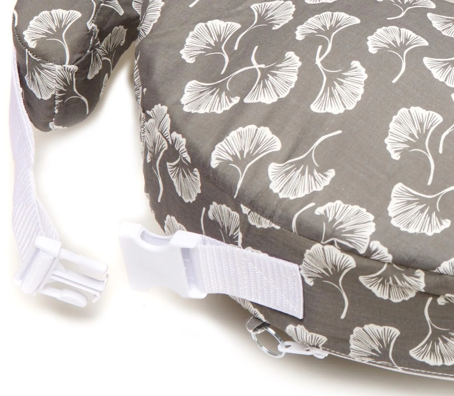 My Brest Friend Original Nursing Pillow Enhanced Ergonomics Essential Breastfeeding Pillow Support For Mom & Baby W/ Convenient Side Pocket, Double Straps & Slipcover, Grey Flowing Fans