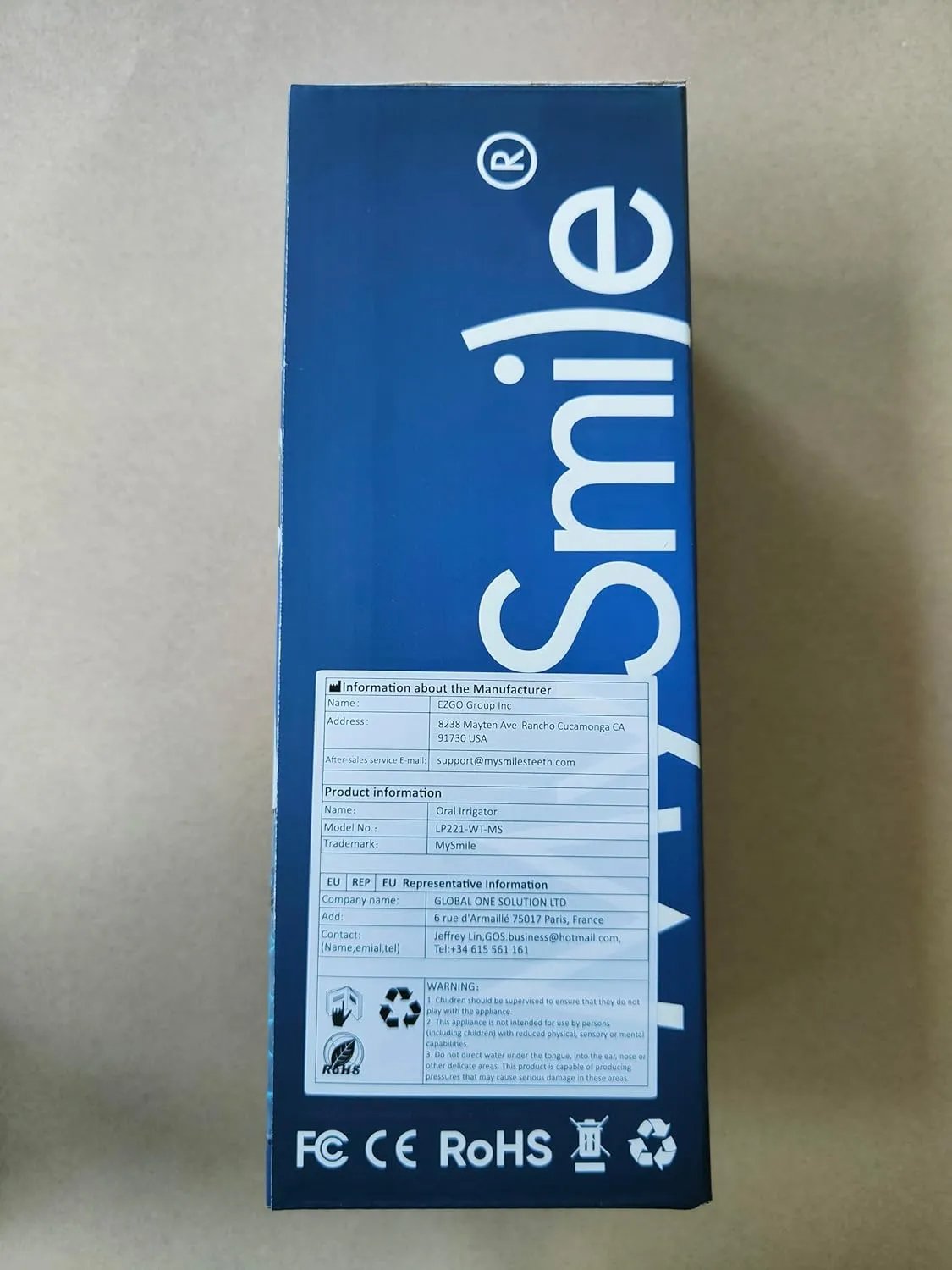 MySmile LP221 UVC Sterilizable Cordless Water Flossers for Teeth 335ML Portable OLED Display Dental Flosser with 4 Modes 8 Jet Tips and a Storage Pouch for Home and Travel (Pearl White)