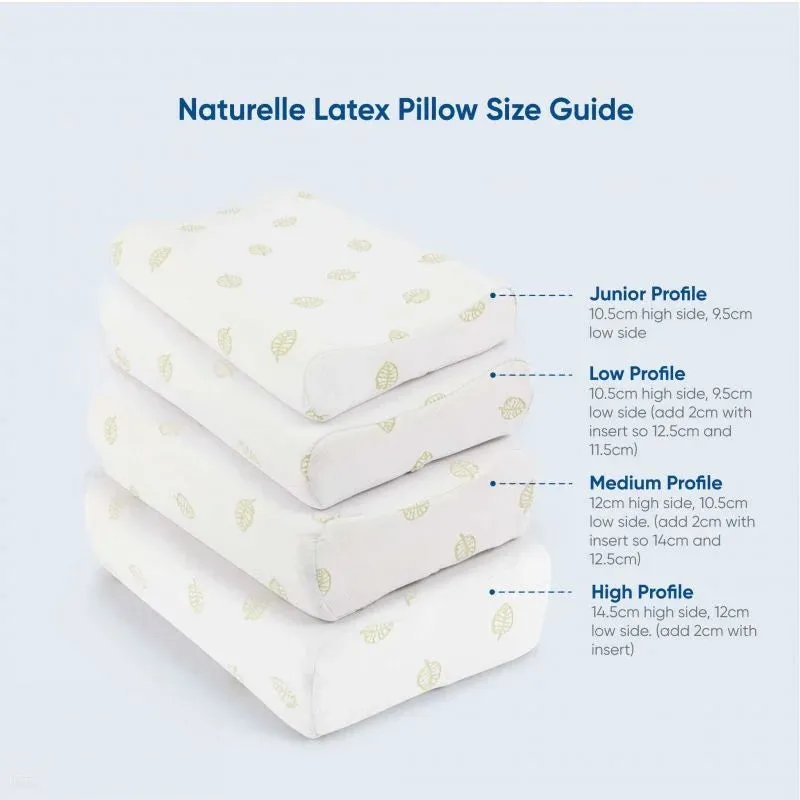 Naturelle Latex Pillow - Contoured, Adjustable, 3 Size Options