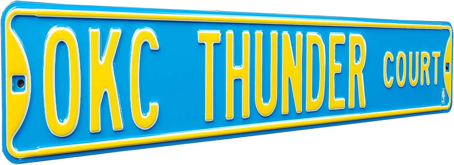NBA Oklahoma City Thunder Okc Thunder Court Street Sign, Blue, Large