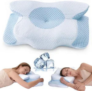 Neck Pillow Cervical Pillow for Neck Pain Relief Orthopedic Pillow Ergonomic Pillow Side Sleeping Bed Pillow Memory Foam Pillows