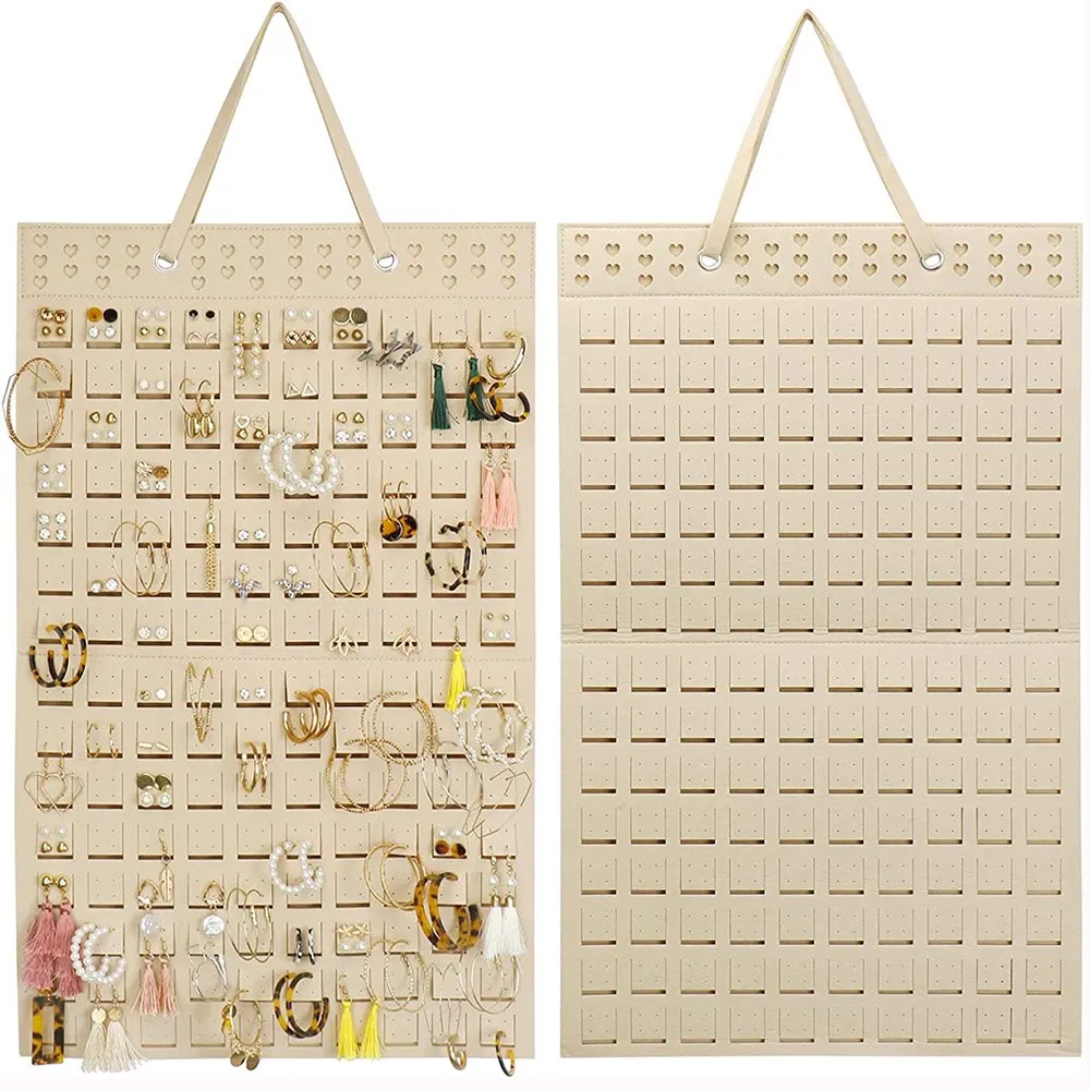 Necklace Organizer Hanging Jewelry Organizer Felt Decorative Wall Mounted Earrings Bracelet Storage Display Holder with 24 Hooks
