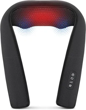 Nekteck Vibrating Neck and Back Massager with Soothing Heat, Electric Deep Tissue Massage Pillow for Shoulder, Leg, Body Muscle Pain Relief, Home Office Car Use, Gifts for Men Women, FSA/HSA Eligible