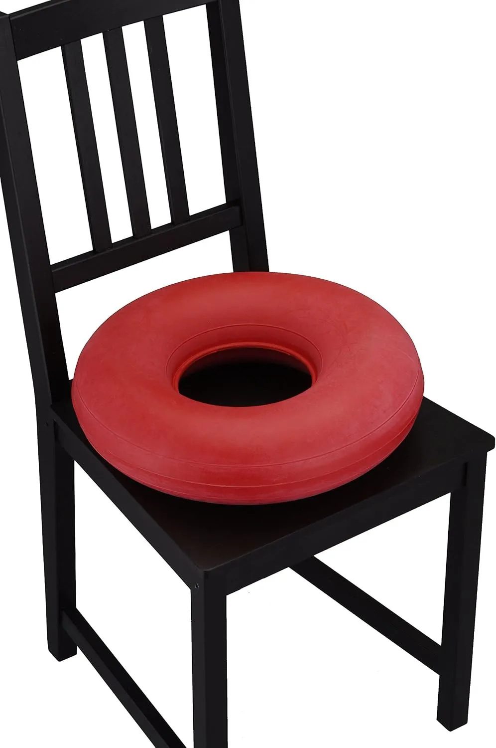 NOVA Inflatable Donut Cushion, Easy to Inflate and Deflate Seat Cushion, Durable Rubber and Easy to Clean Red 15 Inch Diameter