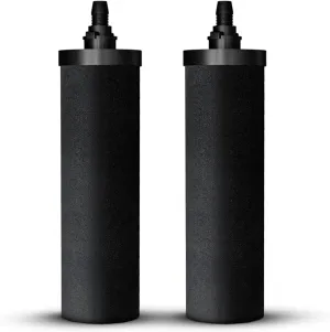NSF Certified Smart Carbon (Black) Replacement Filter Elements - Pack of 2 Carbon Cartridge for Phoenix Gravity Water Filters, Compatible with Berkey & Other Countertop Water Filters