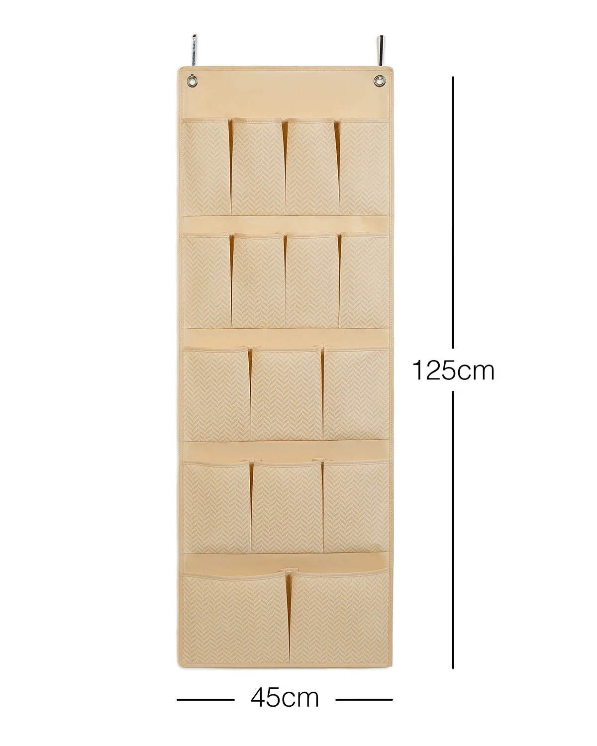 Ocean Home Textile Over Door Hanging Organizer With 16 Pockets, Beige