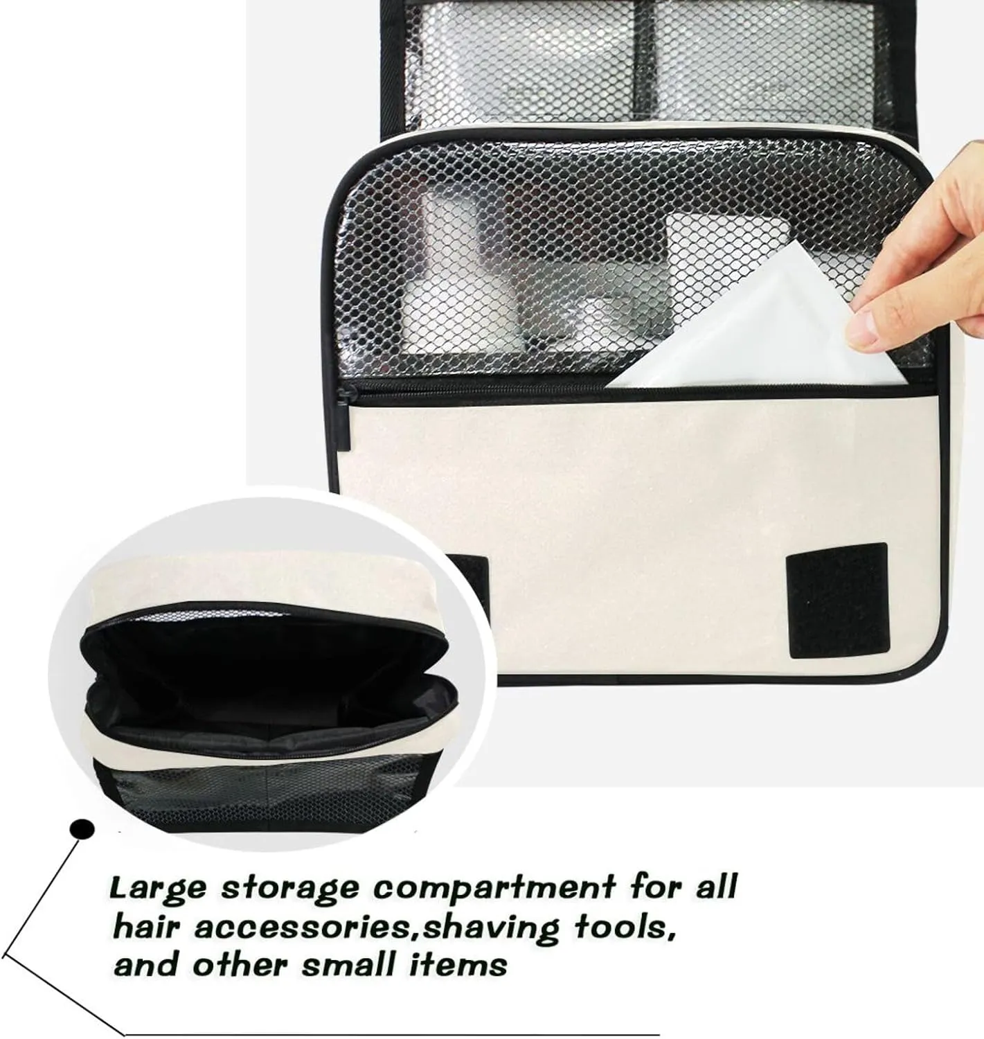 ODAWA Hanging Travel Makeup Organizer Old Lace Travel Toiletry Bag Men