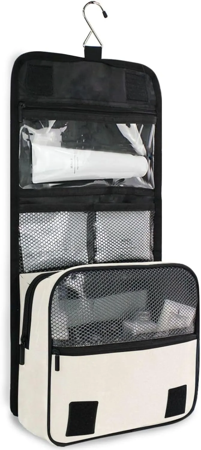 ODAWA Hanging Travel Makeup Organizer Old Lace Travel Toiletry Bag Men