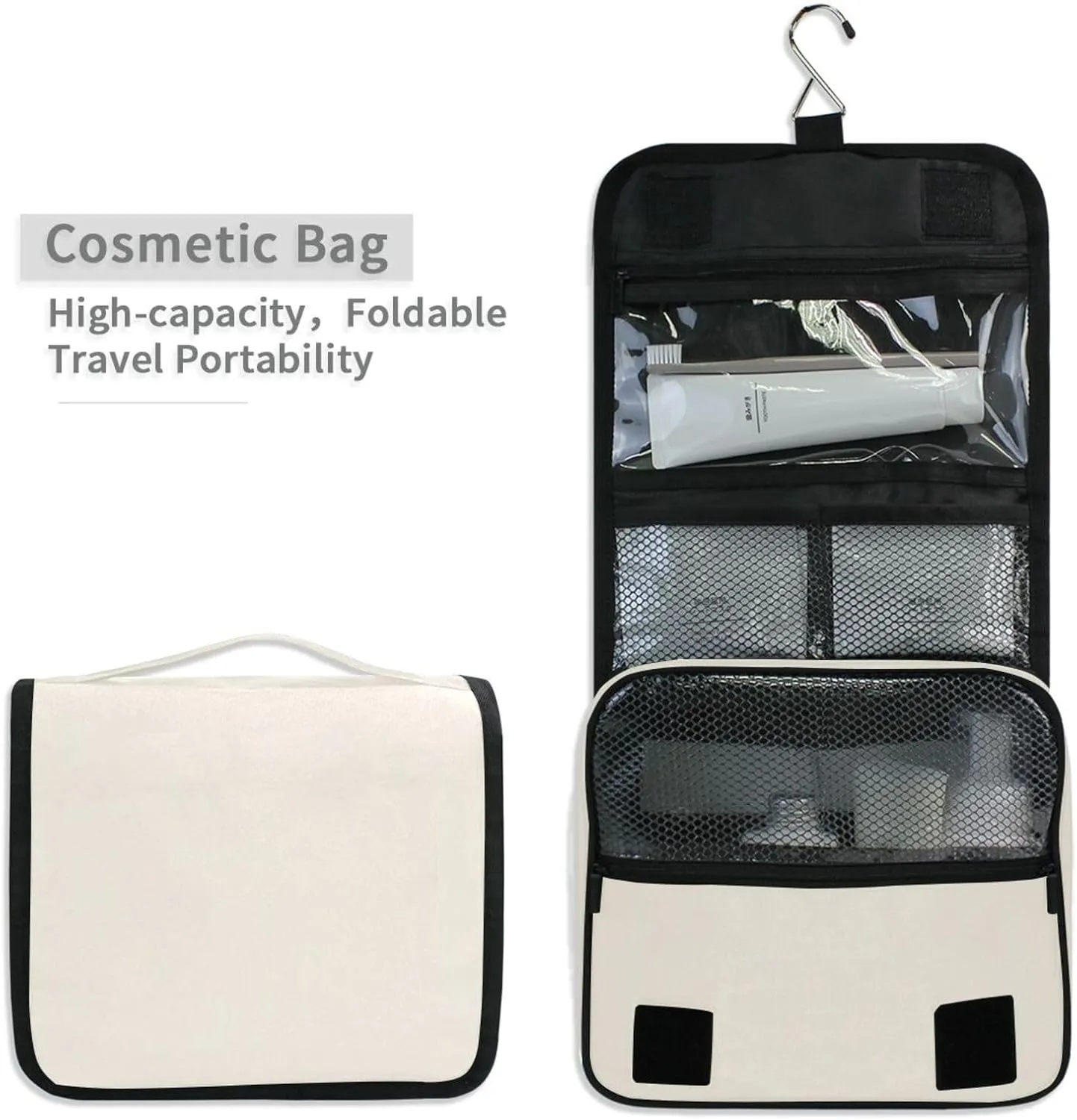 ODAWA Hanging Travel Makeup Organizer Old Lace Travel Toiletry Bag Men