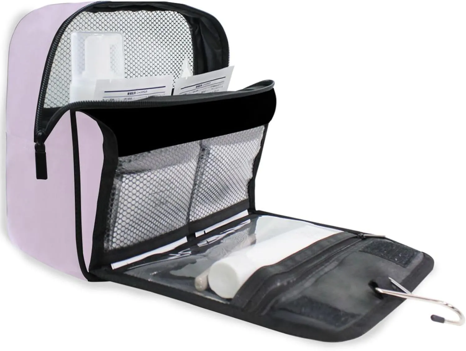 ODAWA Toiletries Bag Pail Lilac Large Capacity Hanging Cosmetic Case Travel Toiletry Bag for Women and Men