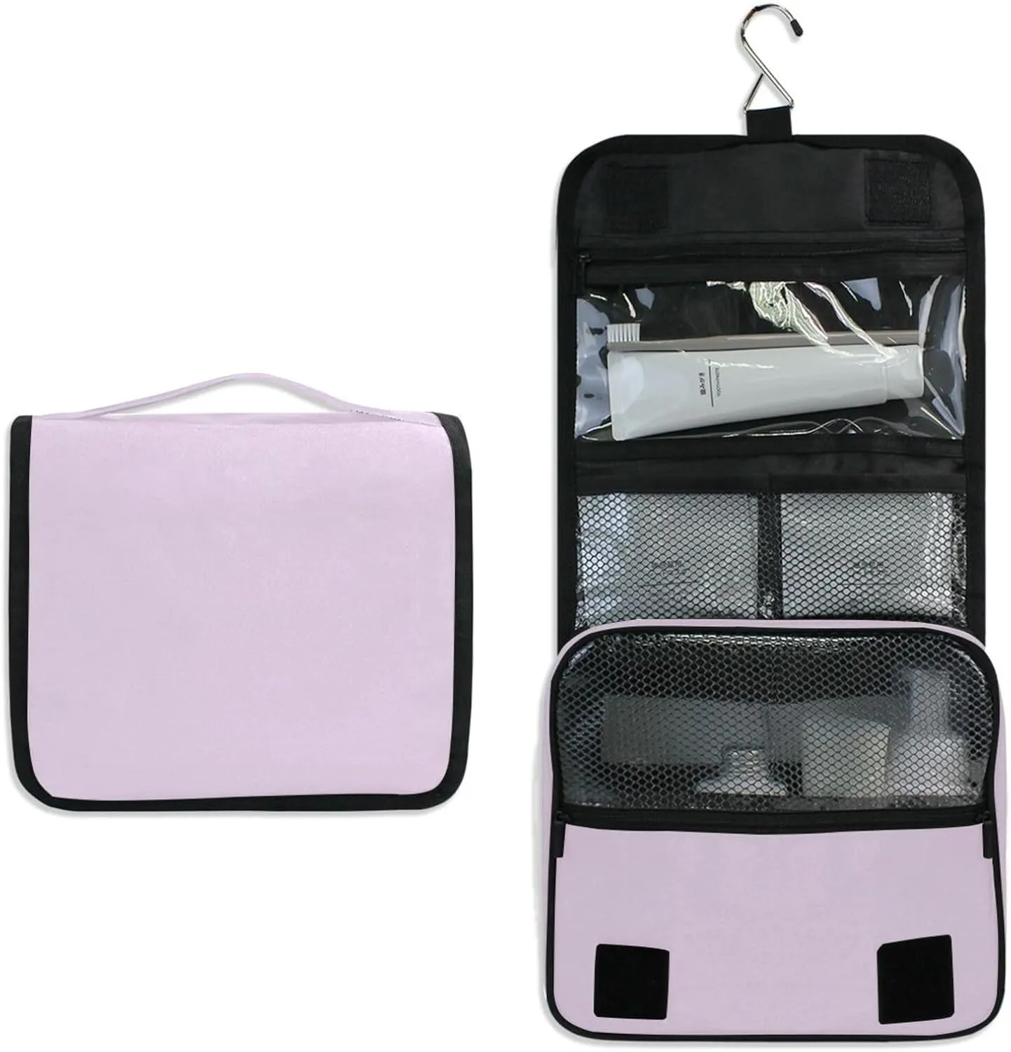 ODAWA Toiletries Bag Pail Lilac Large Capacity Hanging Cosmetic Case Travel Toiletry Bag for Women and Men