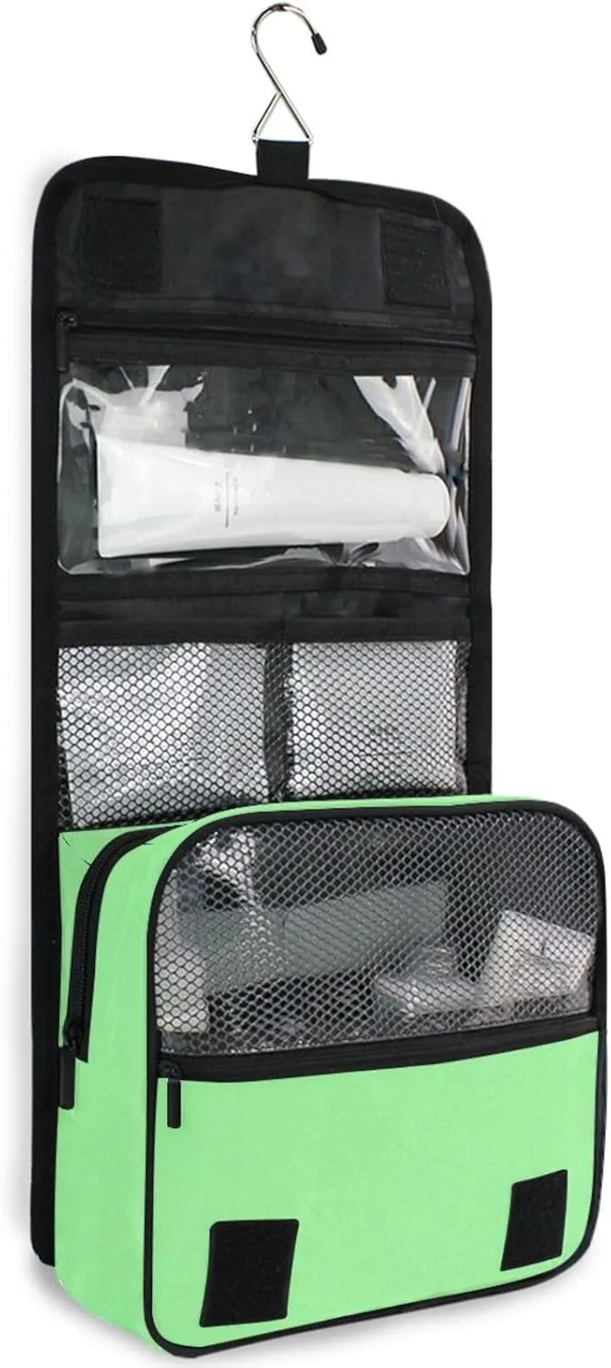 ODAWA Toiletry Bag Pale Green Hanging Cosmetic Toiletry Bag Travel Toiletry Makeup Bag for Women