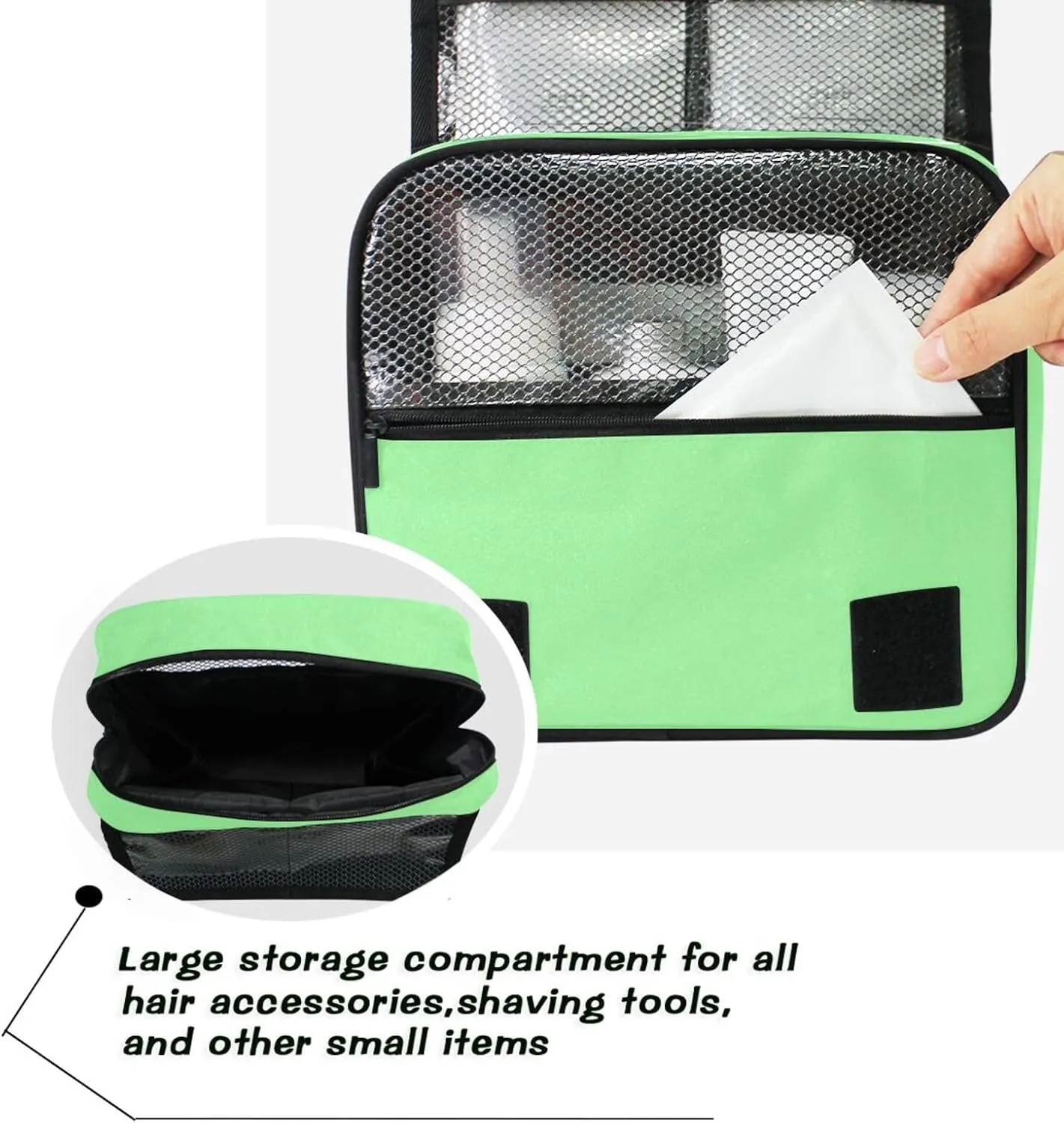 ODAWA Toiletry Bag Pale Green Hanging Cosmetic Toiletry Bag Travel Toiletry Makeup Bag for Women