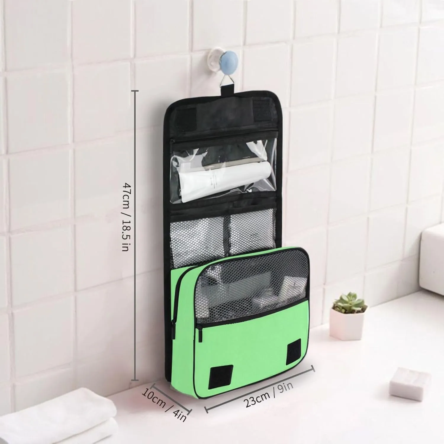 ODAWA Toiletry Bag Pale Green Hanging Cosmetic Toiletry Bag Travel Toiletry Makeup Bag for Women