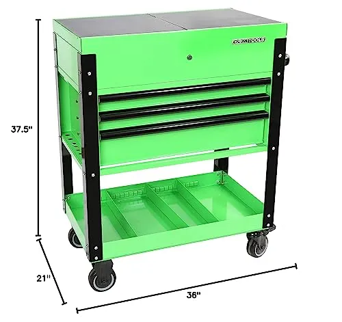OEMTOOLS 24731 Automotive Rolling Tool Cart with Drawers, 3 Drawer Mechanics Rolling Tool Chest, Secure Locking System, Integrated Power Strip, Heavy Duty Steel Construction