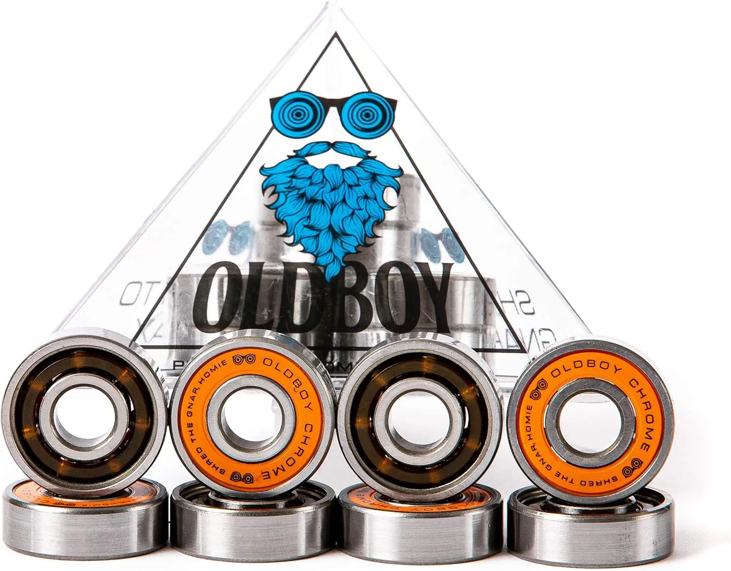 Oldboy Premium Skateboard Bearings, Set of 8 Bearings for Skateboards, Longboards, Inline Skates, Rollerblades, Super Lube Ball Bearings, Skateboard Accessories