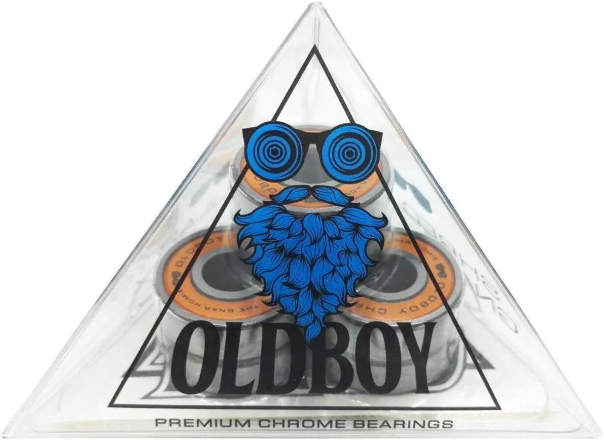 Oldboy Premium Skateboard Bearings, Set of 8 Bearings for Skateboards, Longboards, Inline Skates, Rollerblades, Super Lube Ball Bearings, Skateboard Accessories