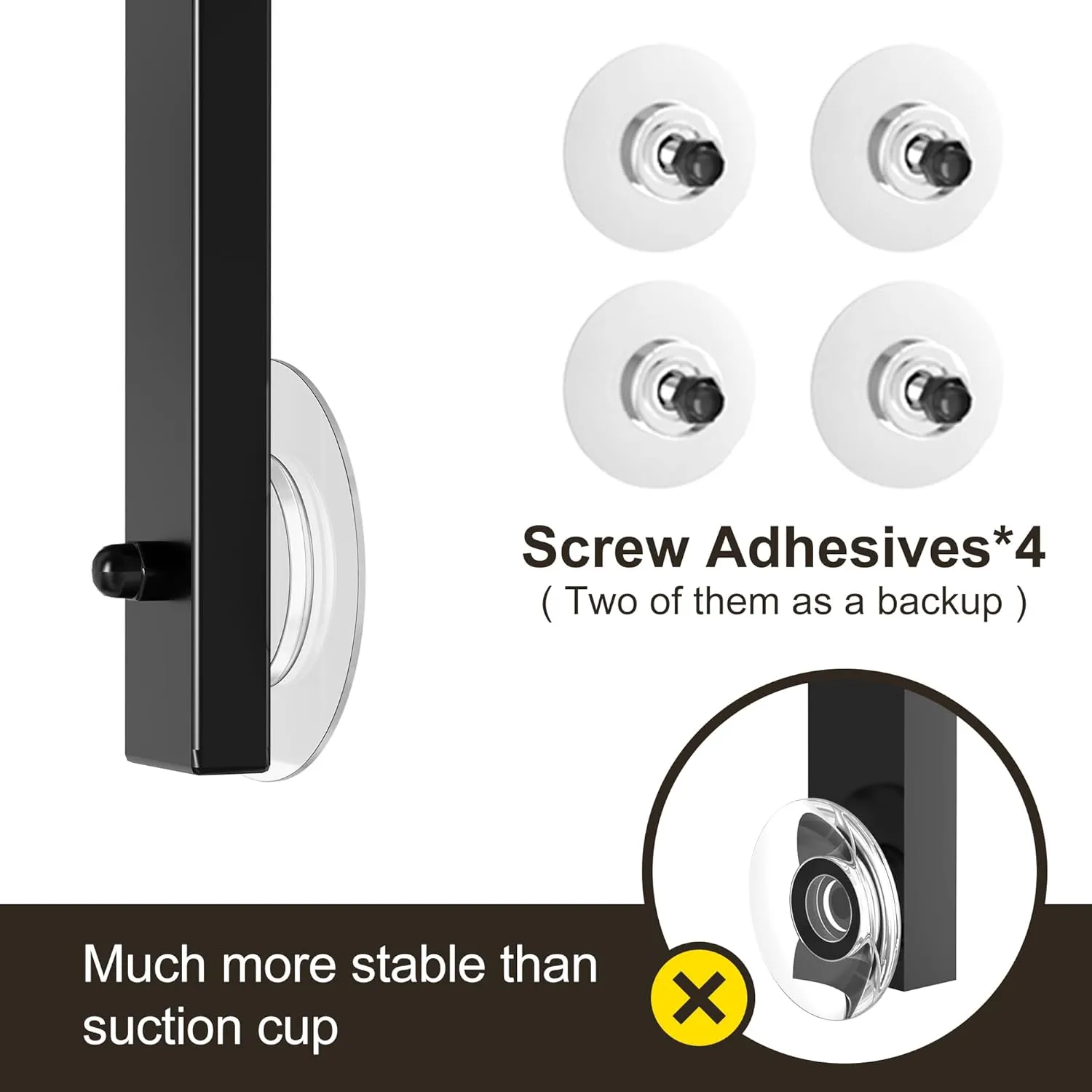 Orimade Adjustable Anti-Slip Shower Caddy Over Head, Rustproof Bathroom Hanging Organizer With 2 Hooks for Razor, No Drilling Shelves Storage Rack 3 Tier, Black