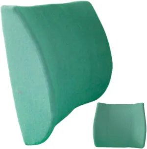 Orthopedic Back Cushion - Chiropractor-Designed Lumbar Support Pillow for Office Chair, Car, Home - High Resilience Foam, Ergonomic Design - Relieves Back Pain, Improves Posture - Green