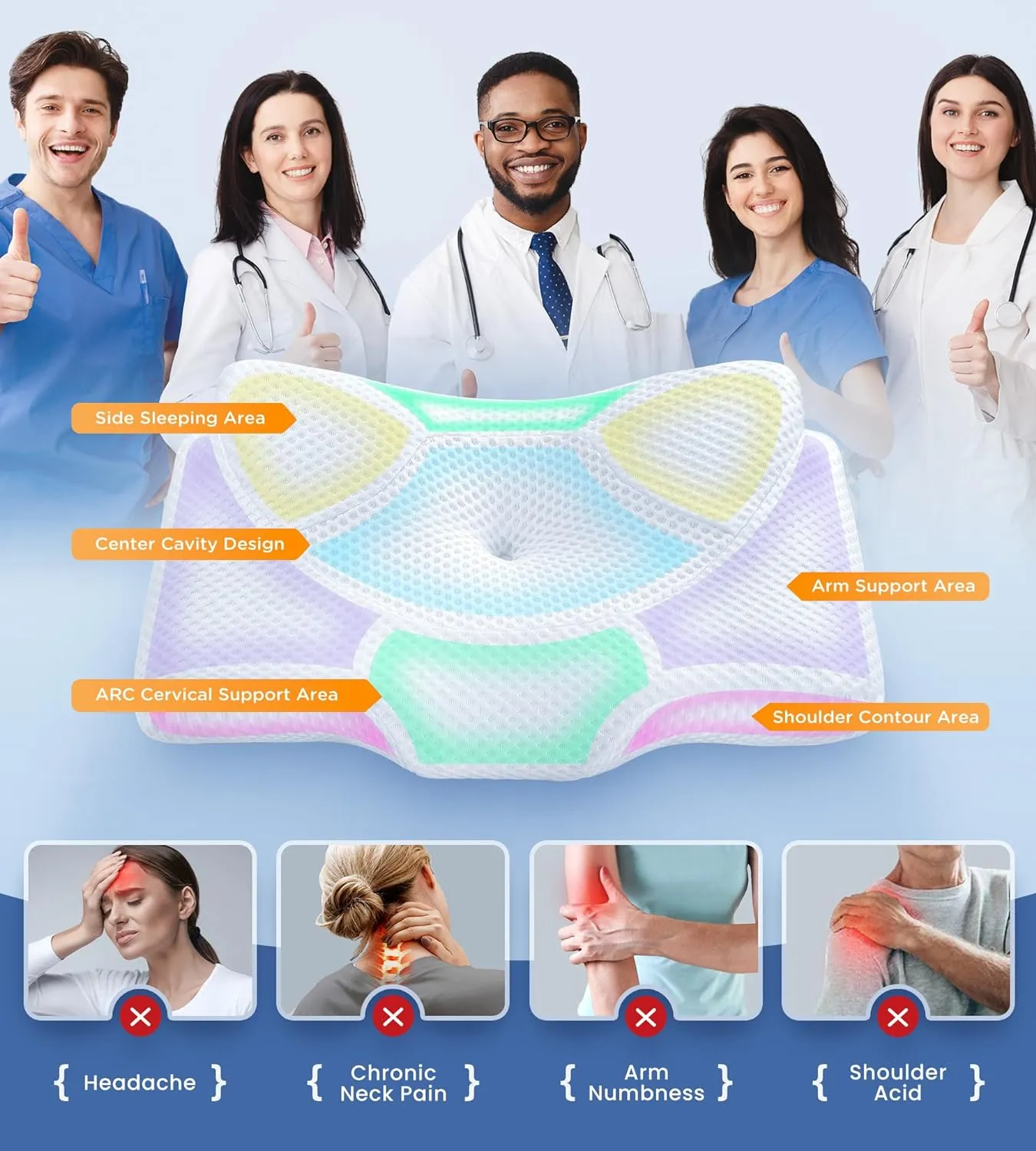 Orthopedic Cervical Memory Foam Pillow for Deep Sleep