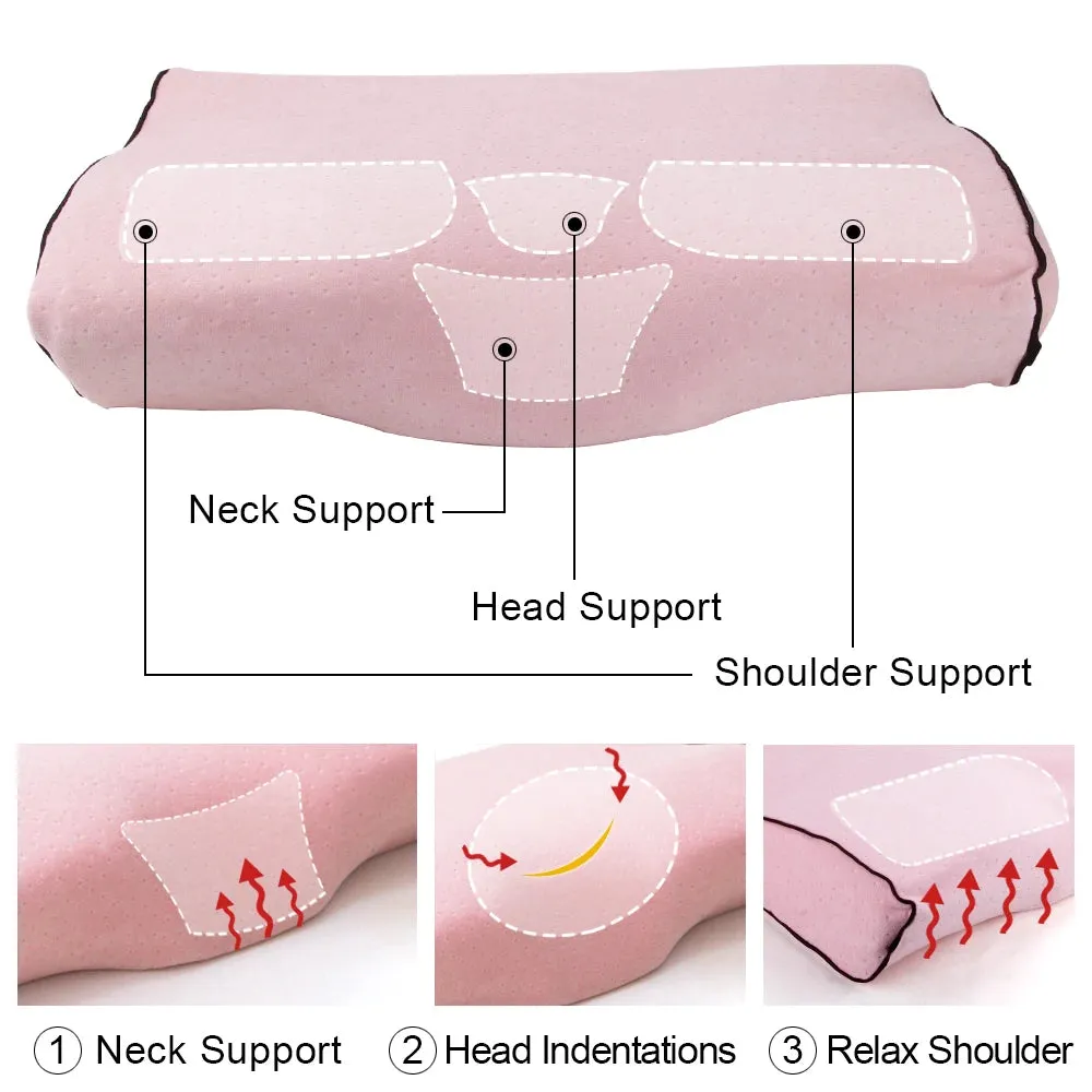 Orthopedic Memory Pillow for Neck Pain Relief & Cervical Neck Protection – Slow Rebound Memory Foam Pillow with Health Care Features