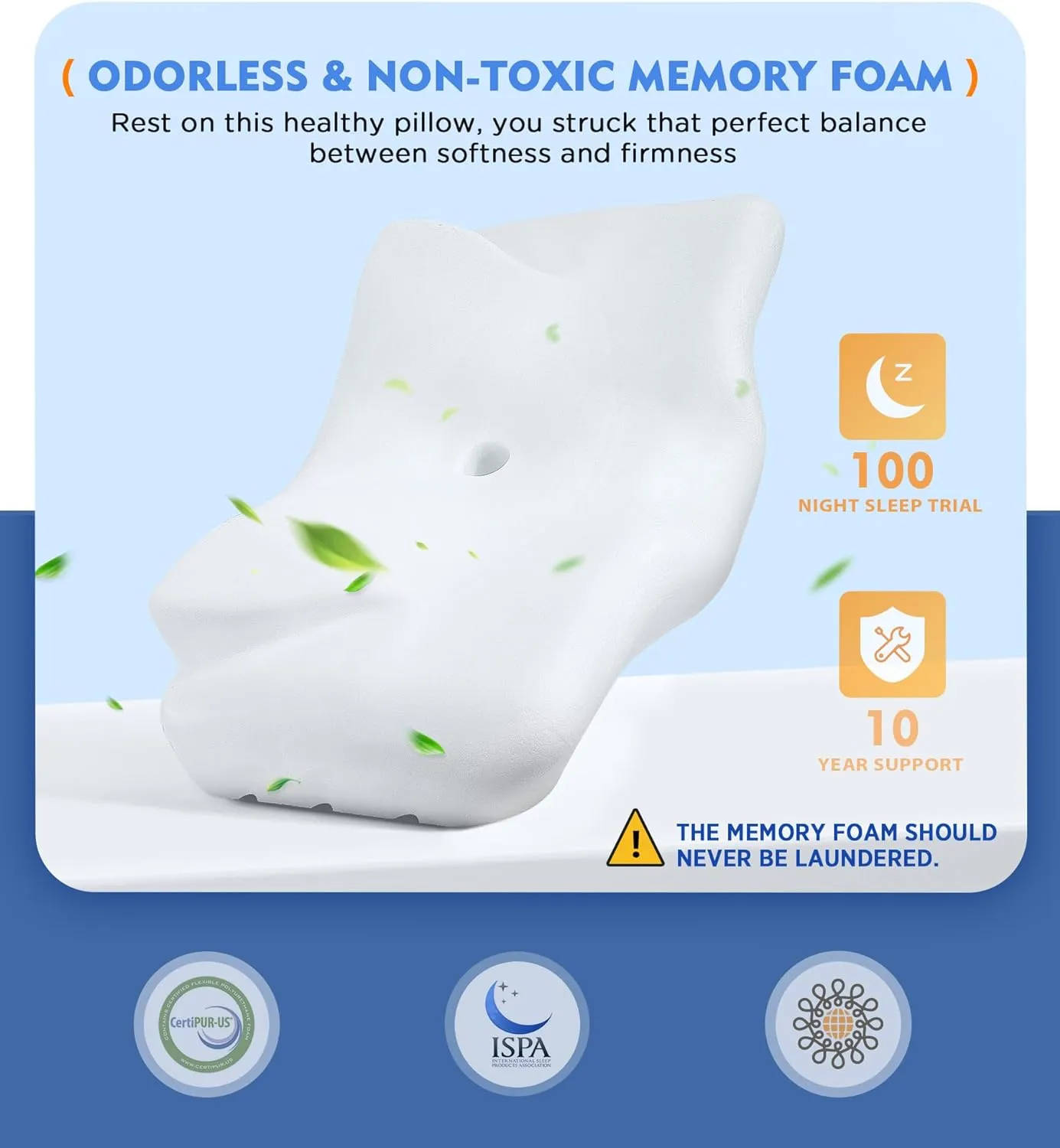 Osteo Cervical Pillow for Neck Pain Relief, Hollow Design Odorless Memory Foam Pillows with Cooling Case, Adjustable Orthopedic Bed Pillow for Sleeping, Support for Side Back Sleepers