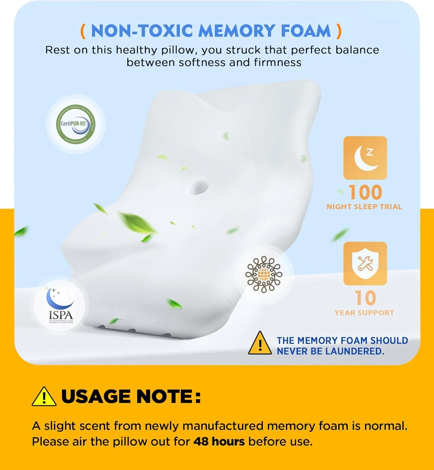 Osteo Cervical Pillow for Neck Pain Relief, Hollow Design Odorless Memory Foam Pillows with Cooling Case, Adjustable Orthopedic Bed Pillow for Sleeping, Support for Side Back Sleepers