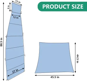 Outdoor Hanging Lounge Chair Replacement Cushion Cover and Umbrella Fabric, Patio Curved Chaise Hammock Floating Swing Chair Pads Cover with Double sided organizer (Cushion Not Included) (Coffee)