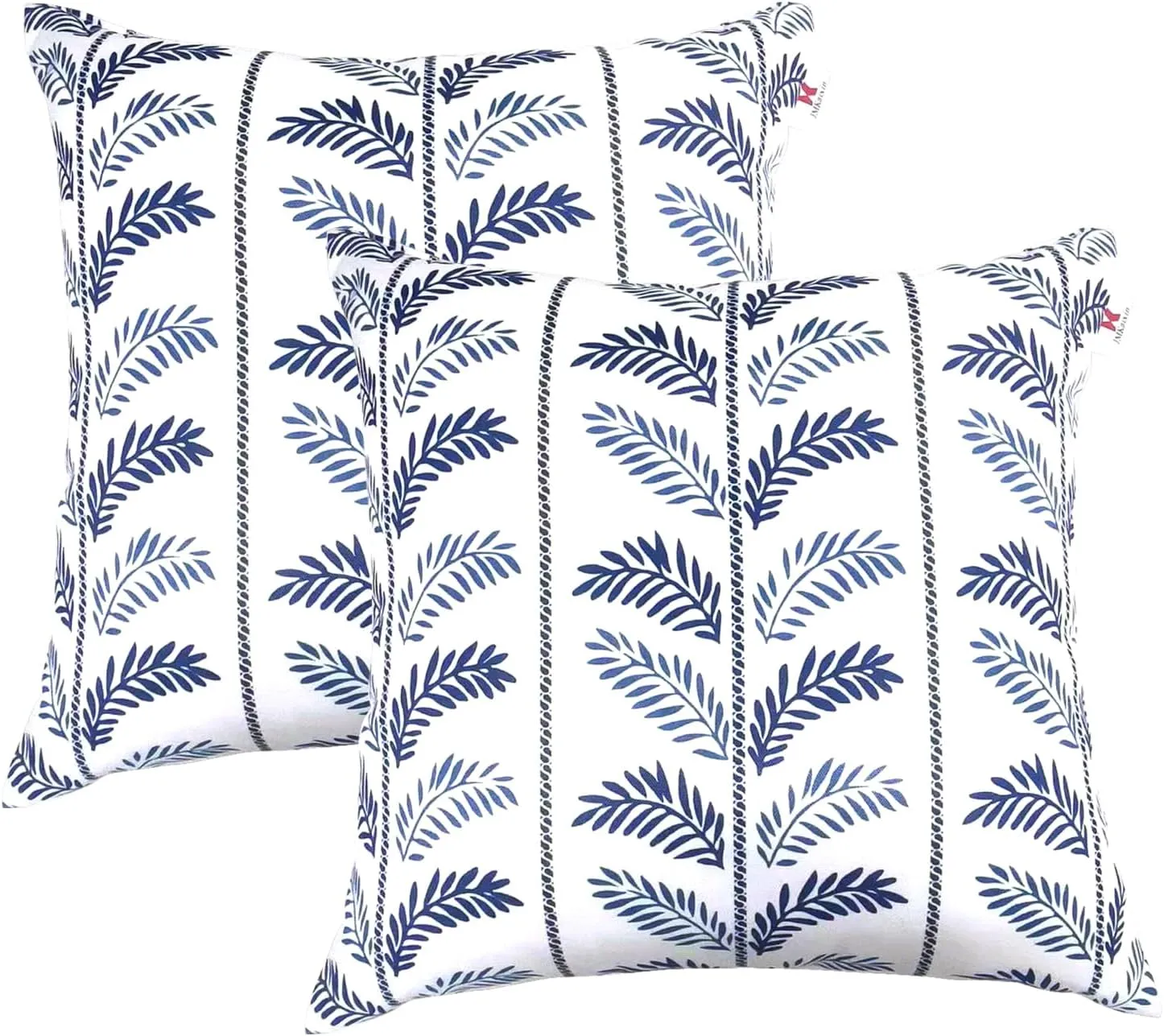 Outdoor/Indoor Throw Pillows, Pack of 2 Waterproof Decorative Throw Pillows with Inserts, 18”x18” Square Pillows for Bed, Couch, Sofa and Patio Furniture