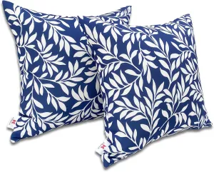 Outdoor/Indoor Throw Pillows, Pack of 2 Waterproof Decorative Throw Pillows with Inserts, 18”x18” Square Pillows for Bed, Couch, Sofa and Patio Furniture