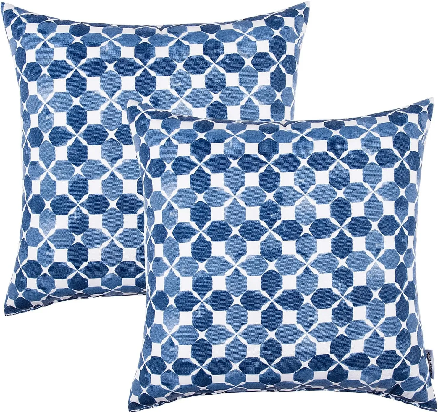 Outdoor/Indoor Throw Pillows, Pack of 2 Waterproof Decorative Throw Pillows with Inserts, 18”x18” Square Pillows for Bed, Couch, Sofa and Patio Furniture