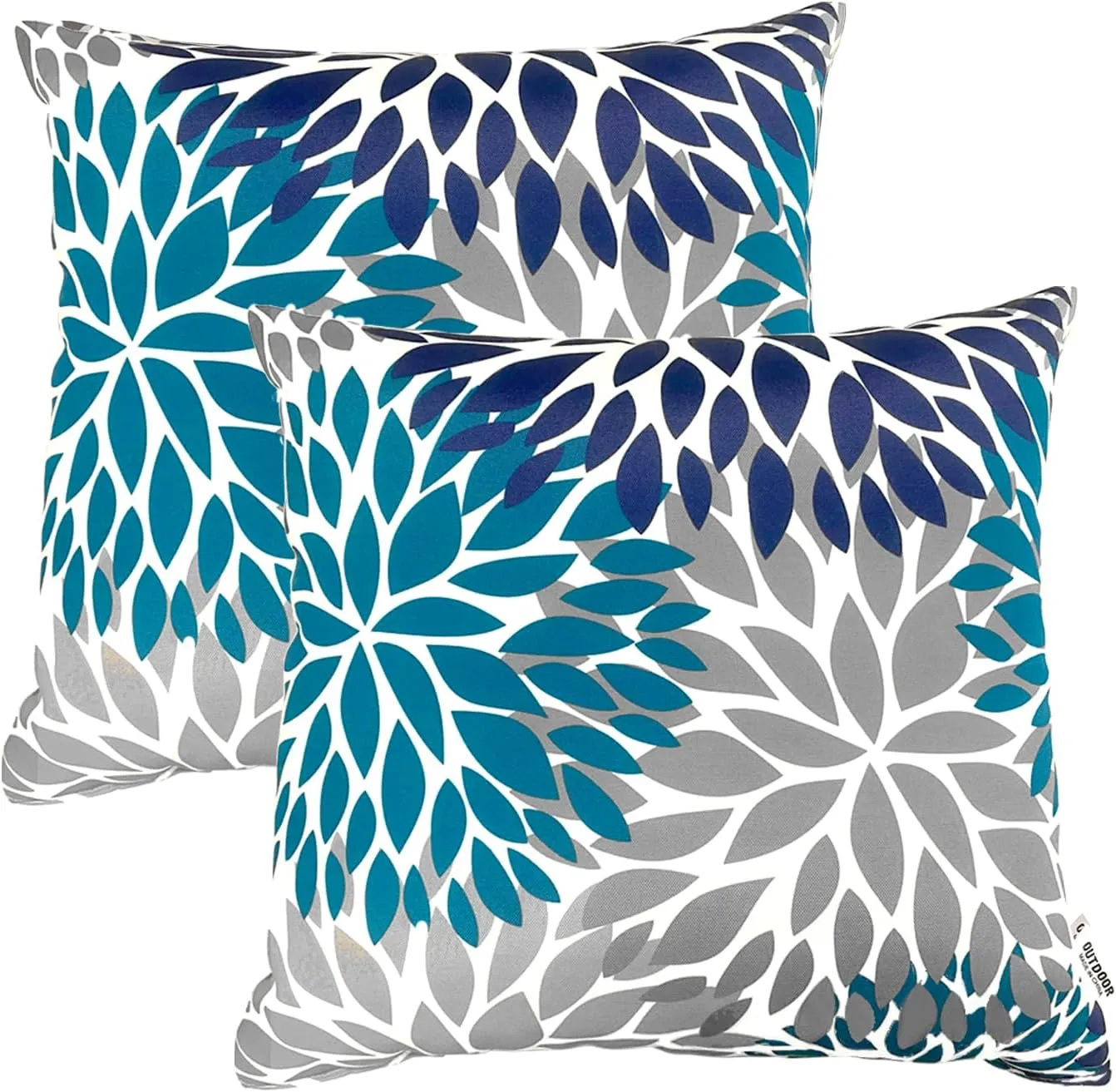 Outdoor/Indoor Throw Pillows, Pack of 2 Waterproof Decorative Throw Pillows with Inserts, 18”x18” Square Pillows for Bed, Couch, Sofa and Patio Furniture