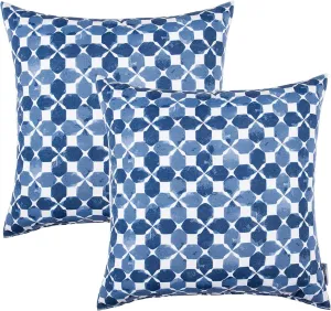 Outdoor/Indoor Throw Pillows, Pack of 2 Waterproof Decorative Throw Pillows with Inserts, 18”x18” Square Pillows for Bed, Couch, Sofa and Patio Furniture
