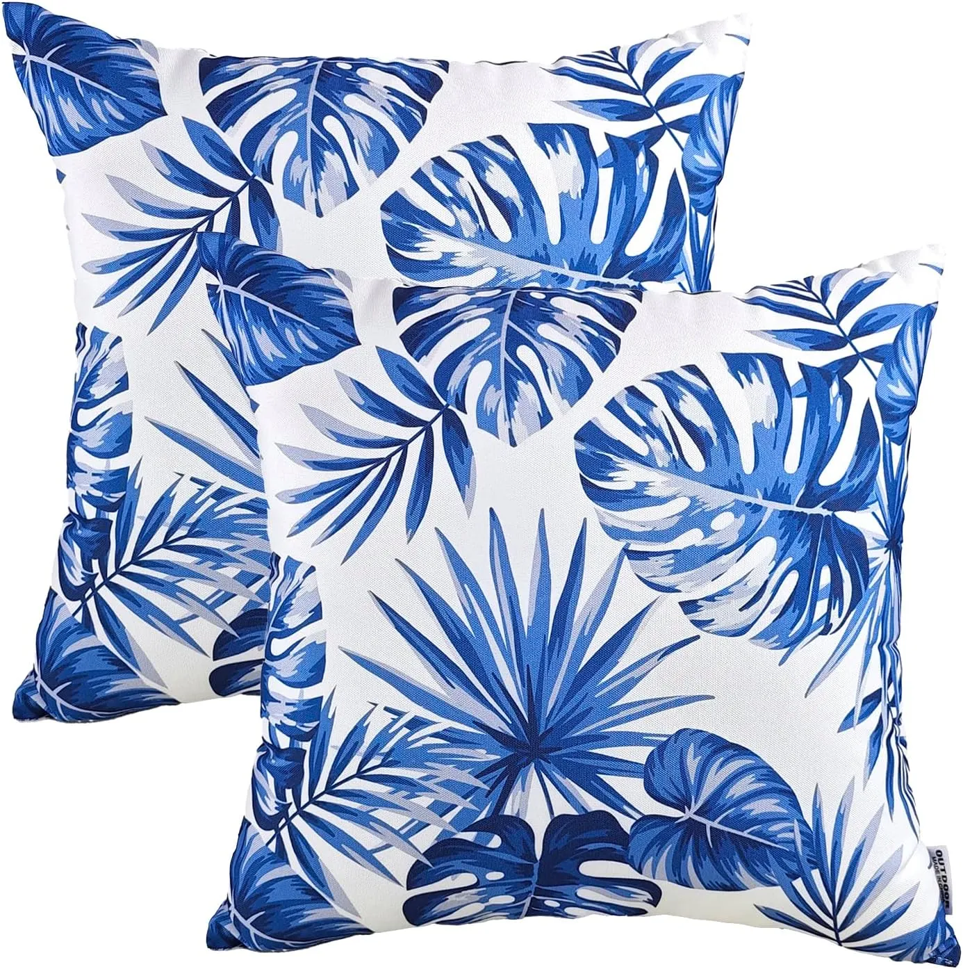 Outdoor/Indoor Throw Pillows, Pack of 2 Waterproof Decorative Throw Pillows with Inserts, 18”x18” Square Pillows for Bed, Couch, Sofa and Patio Furniture