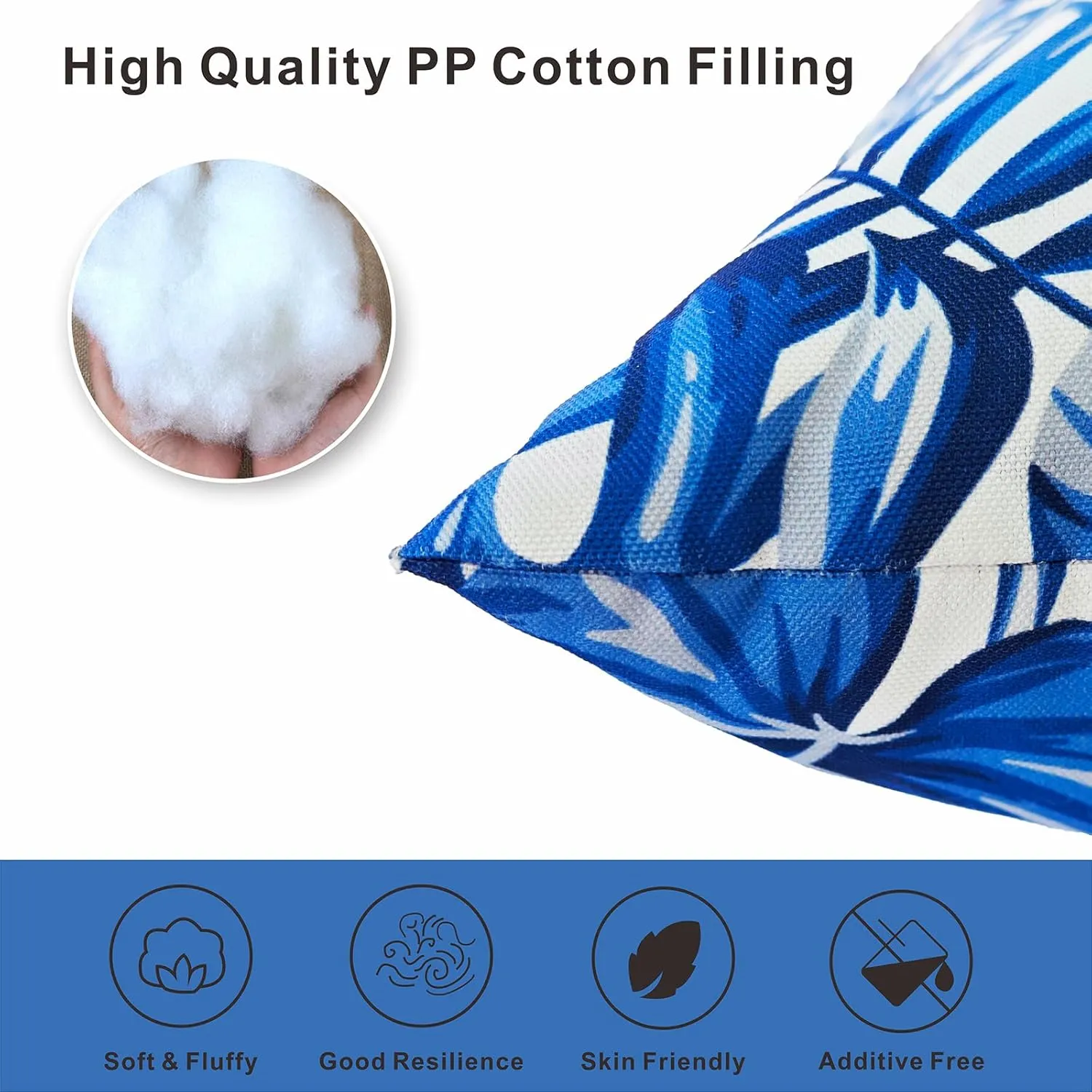 Outdoor/Indoor Throw Pillows, Pack of 2 Waterproof Decorative Throw Pillows with Inserts, 18”x18” Square Pillows for Bed, Couch, Sofa and Patio Furniture