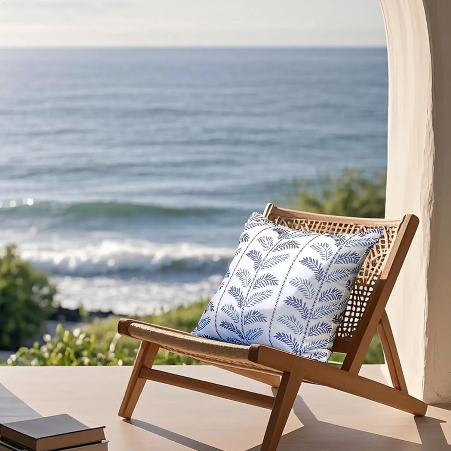 Outdoor/Indoor Throw Pillows, Pack of 2 Waterproof Decorative Throw Pillows with Inserts, 18”x18” Square Pillows for Bed, Couch, Sofa and Patio Furniture
