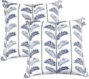 Outdoor/Indoor Throw Pillows, Pack of 2 Waterproof Decorative Throw Pillows with Inserts, 18”x18” Square Pillows for Bed, Couch, Sofa and Patio Furniture