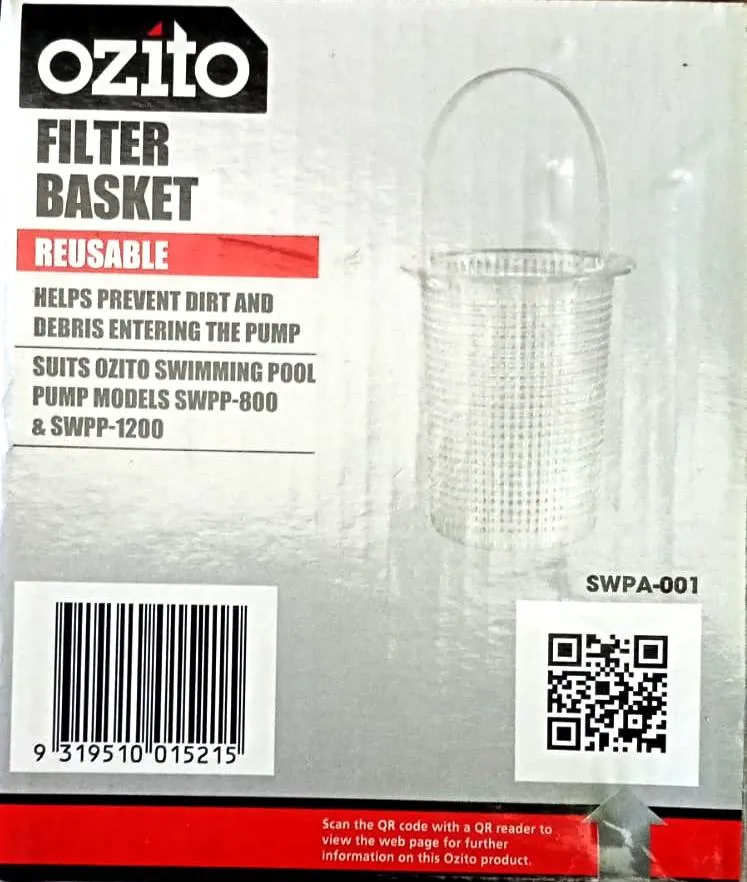 OZITO Swimming Pool Pump Filter Basket - SWPA-001