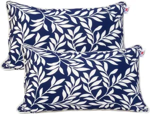 Pack of 2 Patio Lumbar Pillows, 12"x20" Fade Resistant Outdoor Waterproof Lumbar Pillow with Inners, Decorative Garden Lumbar Cushions for Home Patio Terrace Sofa Use