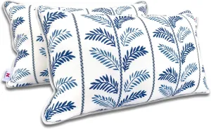 Pack of 2 Patio Lumbar Pillows, 12"x20" Fade Resistant Outdoor Waterproof Lumbar Pillow with Inners, Decorative Garden Lumbar Cushions for Home Patio Terrace Sofa Use