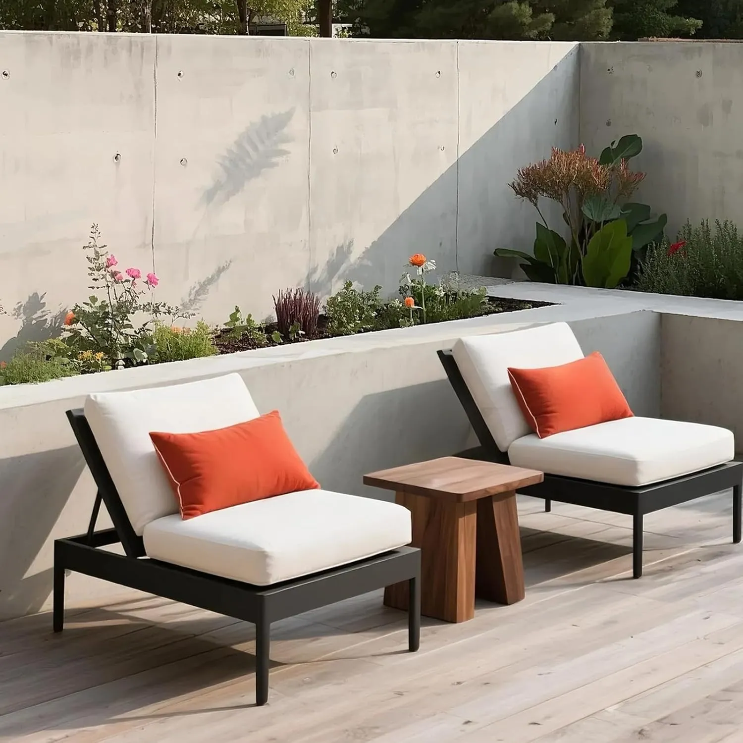 Pack of 2 Patio Lumbar Pillows, 12"x20" Fade Resistant Outdoor Waterproof Lumbar Pillow with Inners, Decorative Garden Lumbar Cushions for Home Patio Terrace Sofa Use
