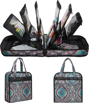 PACMAXI Sewing Accessories Storage Bag, Knitting, Craft Tools and Accessories Organizer, Roomy Carrying Bag for Sewing Tools and Accessories(Paisley)