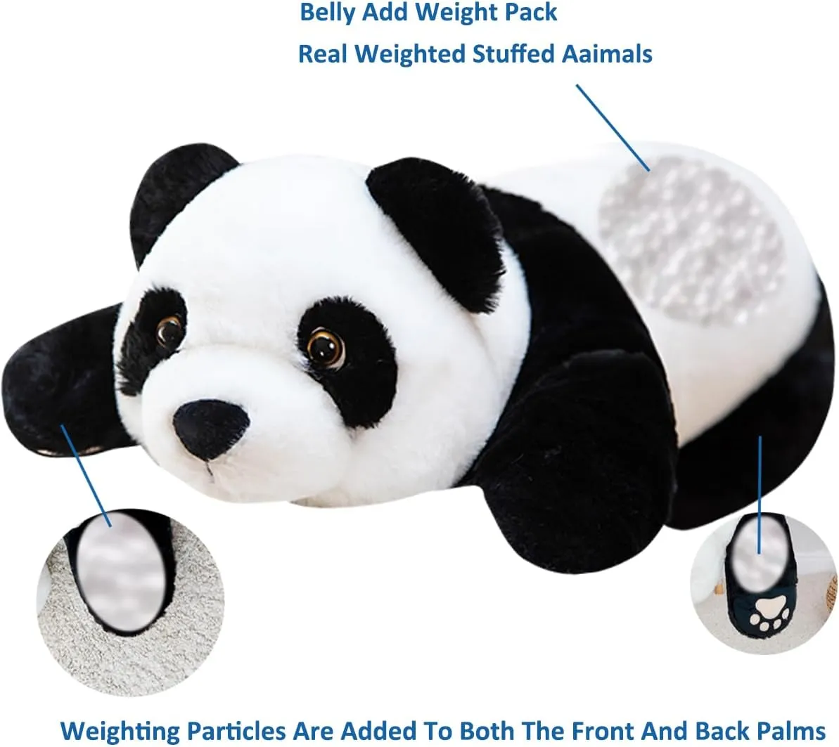 Panda Weighted Stuffed Animals, 1.76lbs Panda Stuffed Animal Cute Panda Weighted Plush Animals Hugging Pillow Toy for Boys Girls Valentine Christmas, 20.8 inch