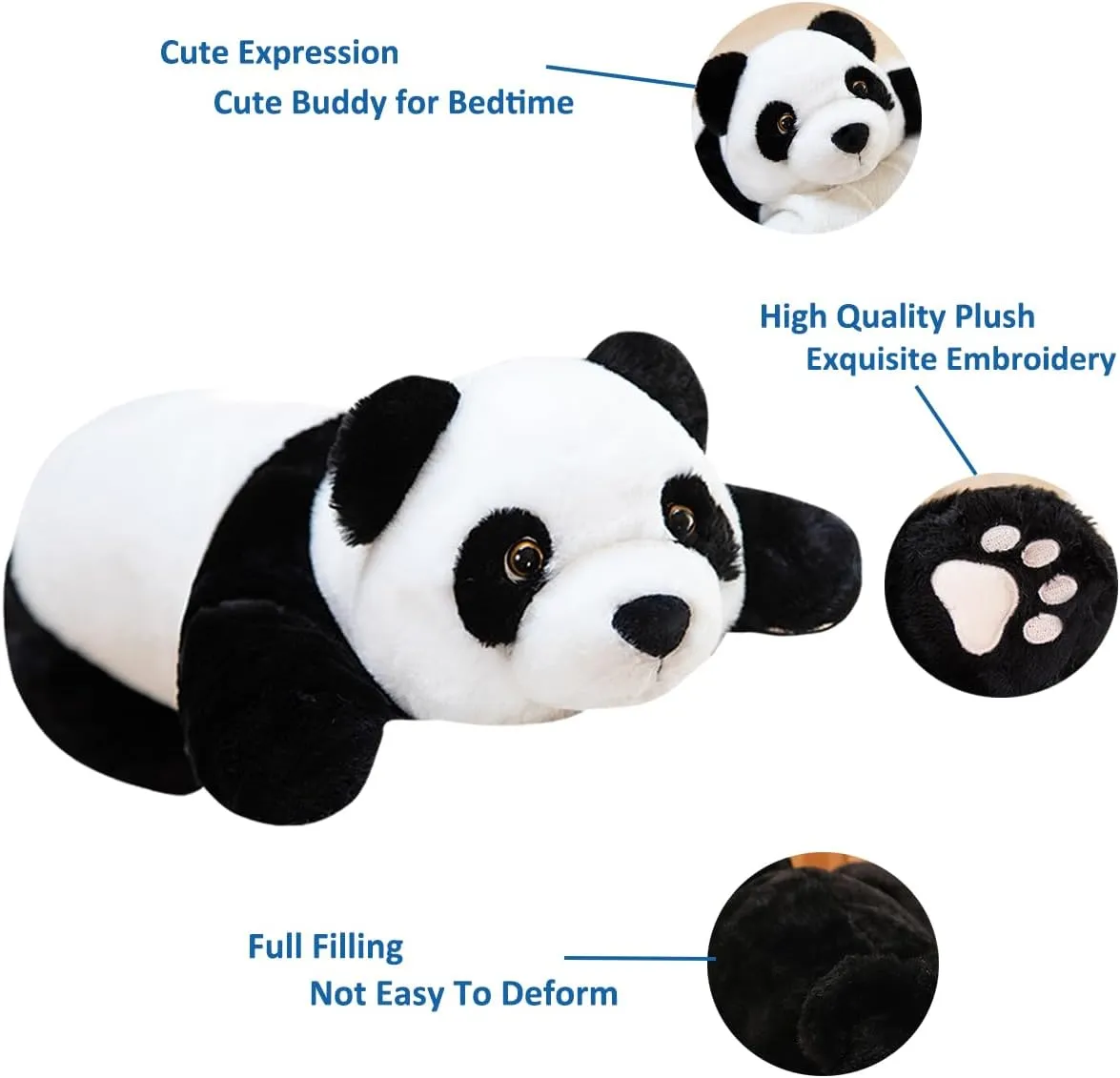 Panda Weighted Stuffed Animals, 1.76lbs Panda Stuffed Animal Cute Panda Weighted Plush Animals Hugging Pillow Toy for Boys Girls Valentine Christmas, 20.8 inch